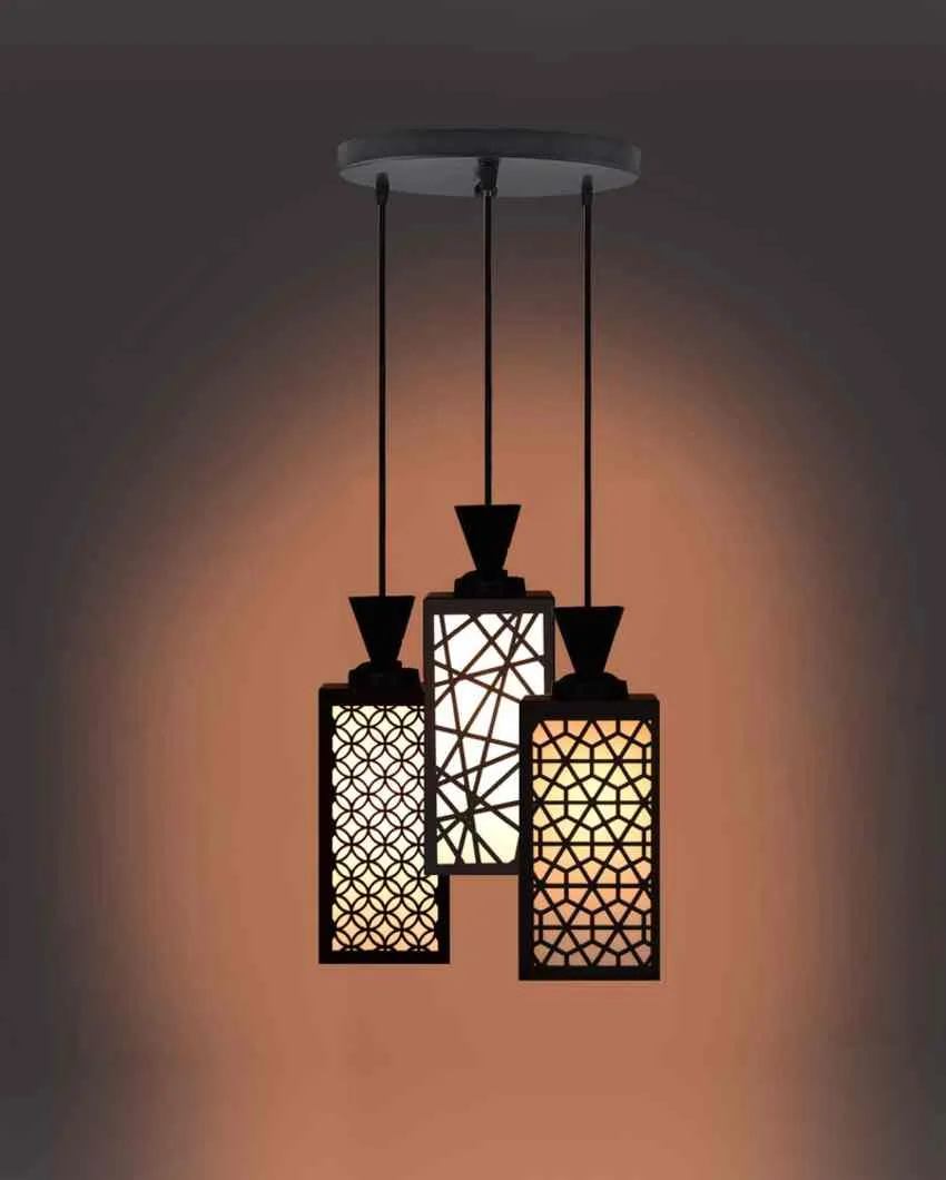 Armonioso 3 Lights Wooden Pendant Foyer Ceiling Lamp | 8 x 4 x 35 inches