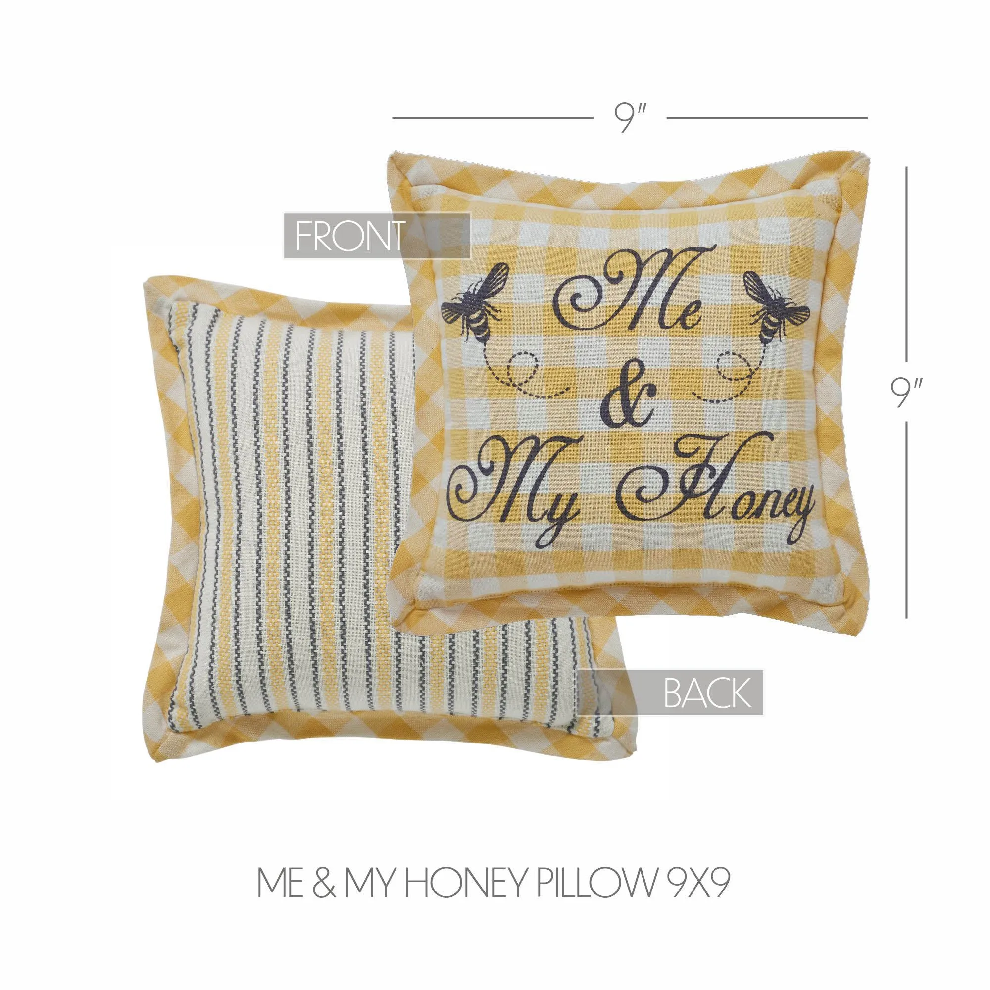 Buzzy Bees Me & My Honey Pillow 9x9