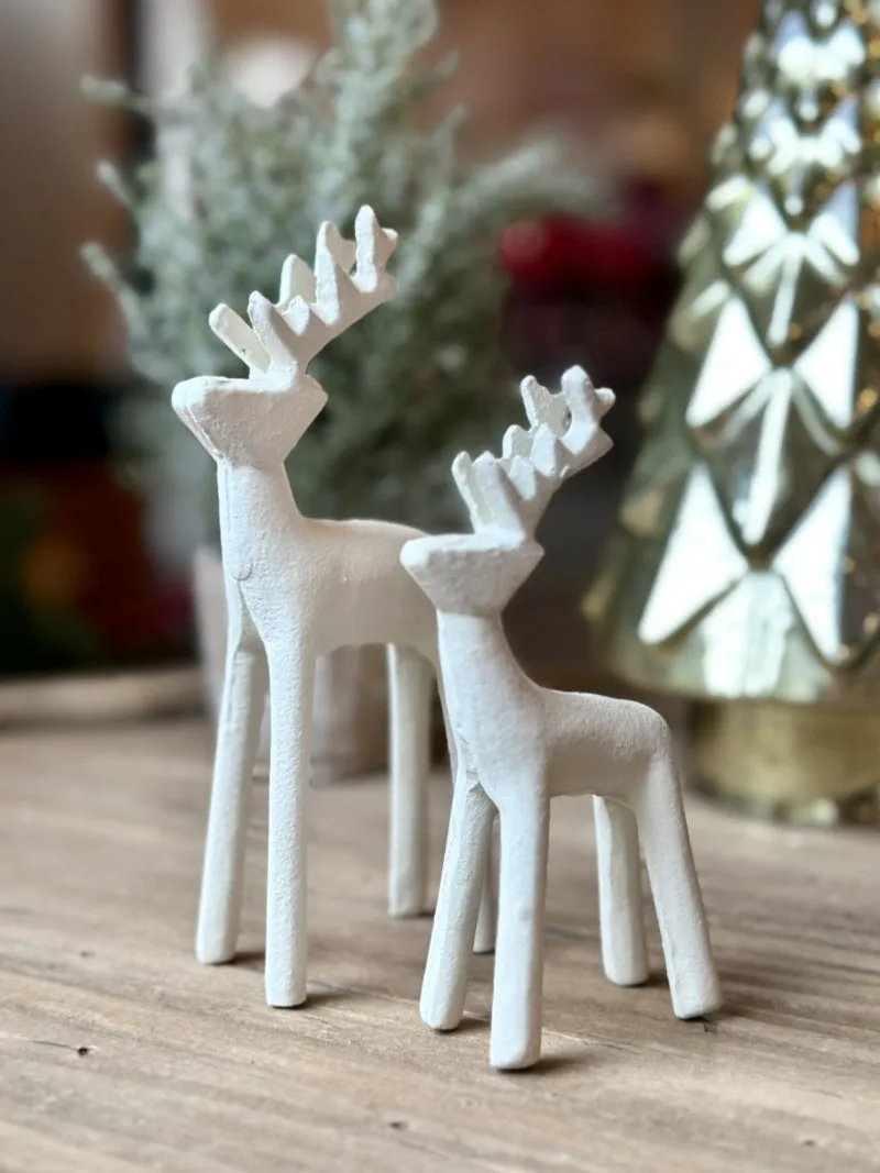 Cast Iron Petite Reindeer - White