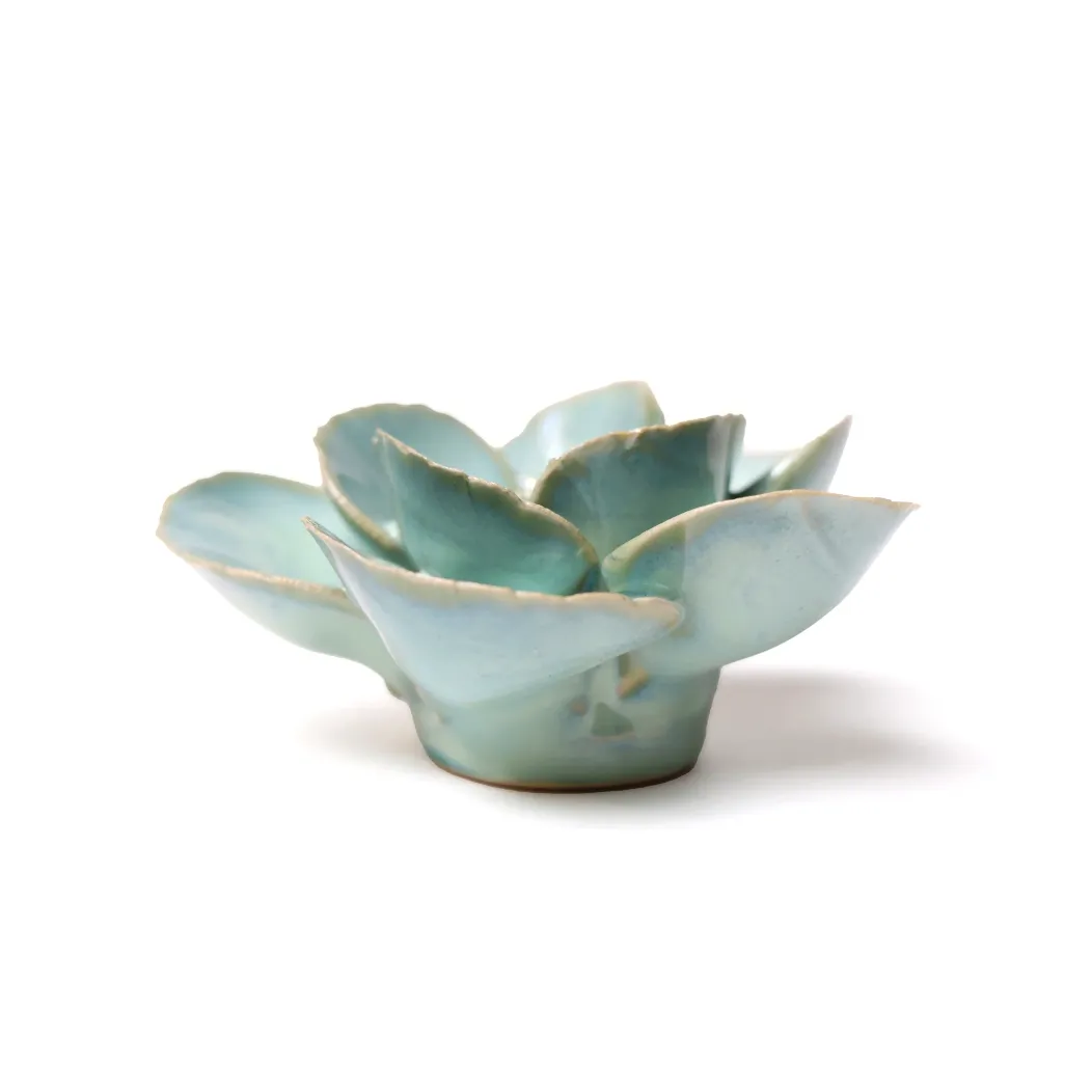 Ceramic Bloom: Light Teal Lotus