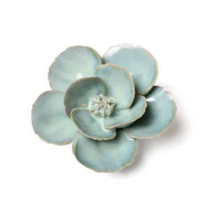 Ceramic Bloom: Light Teal Lotus