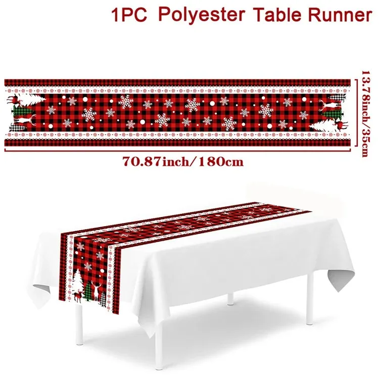 Christmas Table Runner Merry Christmas Decorations 2023 For Home Tablecloth Navidad Noel Kerst Xmas Gifts New Year 2024 Natal