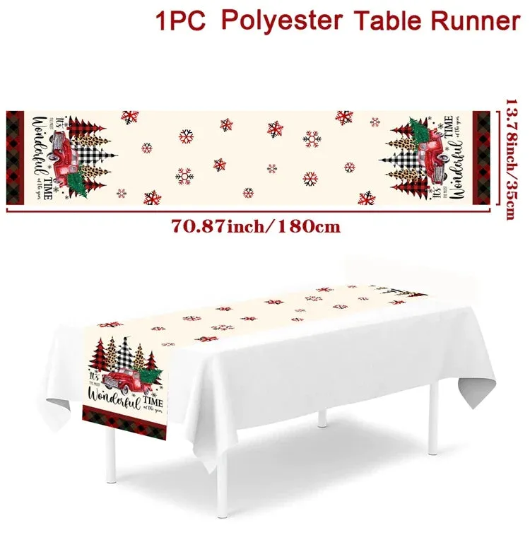 Christmas Table Runner Merry Christmas Decorations 2023 For Home Tablecloth Navidad Noel Kerst Xmas Gifts New Year 2024 Natal