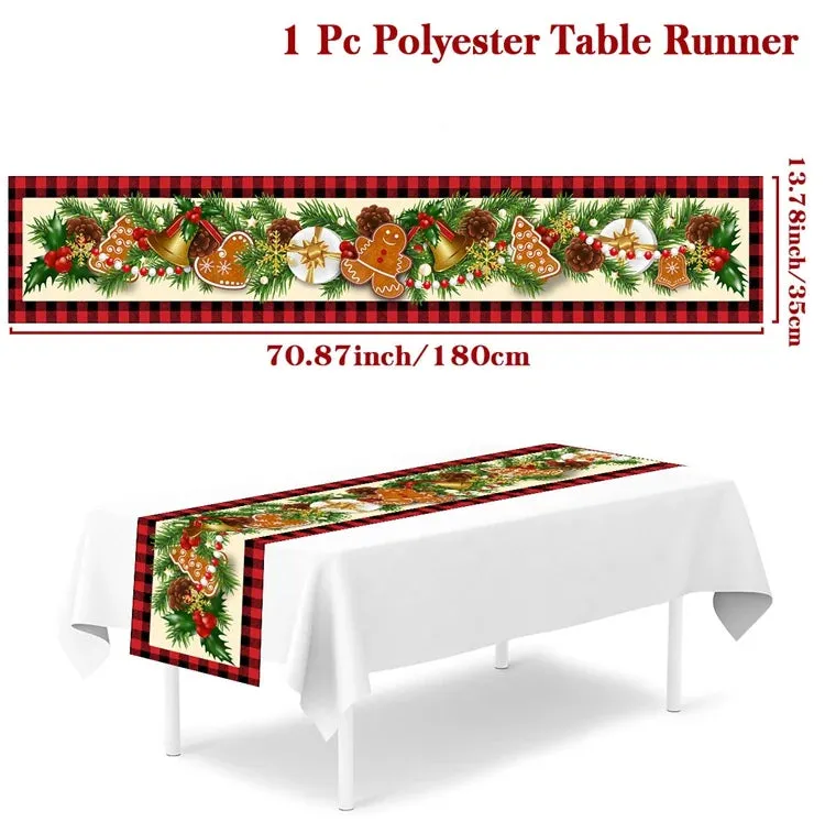 Christmas Table Runner Merry Christmas Decorations 2023 For Home Tablecloth Navidad Noel Kerst Xmas Gifts New Year 2024 Natal