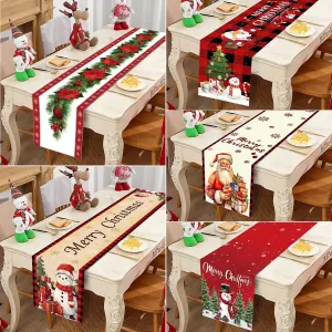 Christmas Table Runner Merry Christmas Decorations 2023 For Home Tablecloth Navidad Noel Kerst Xmas Gifts New Year 2024 Natal