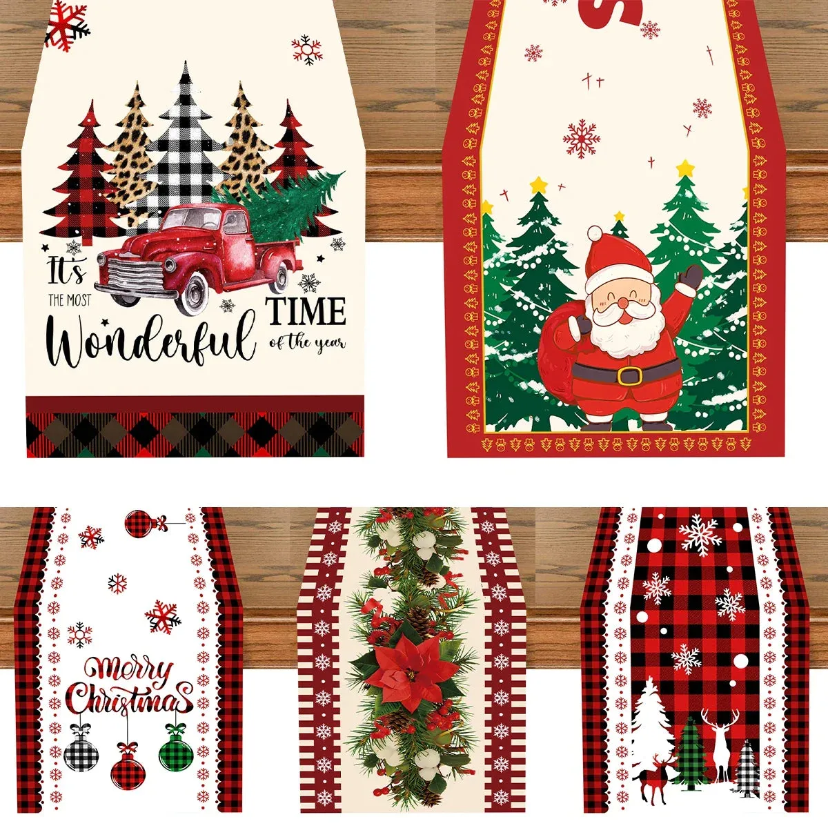 Christmas Table Runner Merry Christmas Decorations 2023 For Home Tablecloth Navidad Noel Kerst Xmas Gifts New Year 2024 Natal