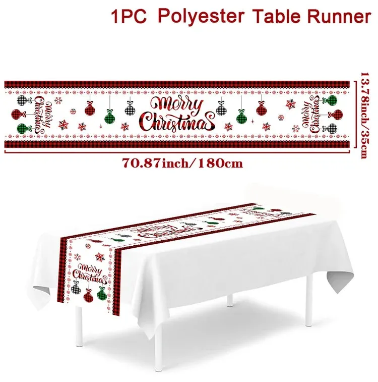 Christmas Table Runner Merry Christmas Decorations 2023 For Home Tablecloth Navidad Noel Kerst Xmas Gifts New Year 2024 Natal