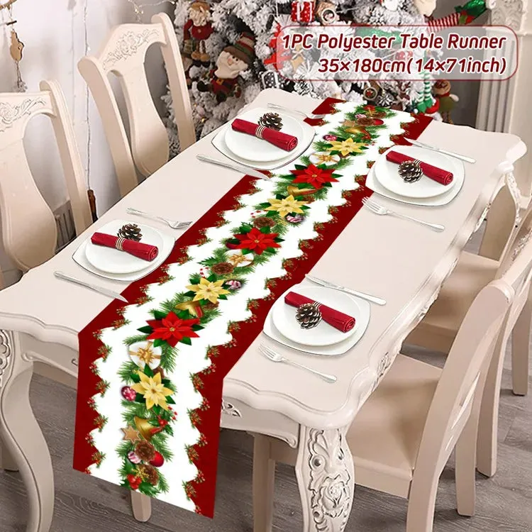 Christmas Table Runner Merry Christmas Decorations 2023 For Home Tablecloth Navidad Noel Kerst Xmas Gifts New Year 2024 Natal