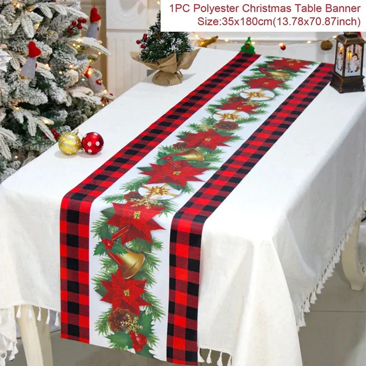 Christmas Table Runner Merry Christmas Decorations 2023 For Home Tablecloth Navidad Noel Kerst Xmas Gifts New Year 2024 Natal