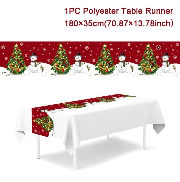 Christmas Table Runner Merry Christmas Decorations 2023 For Home Tablecloth Navidad Noel Kerst Xmas Gifts New Year 2024 Natal