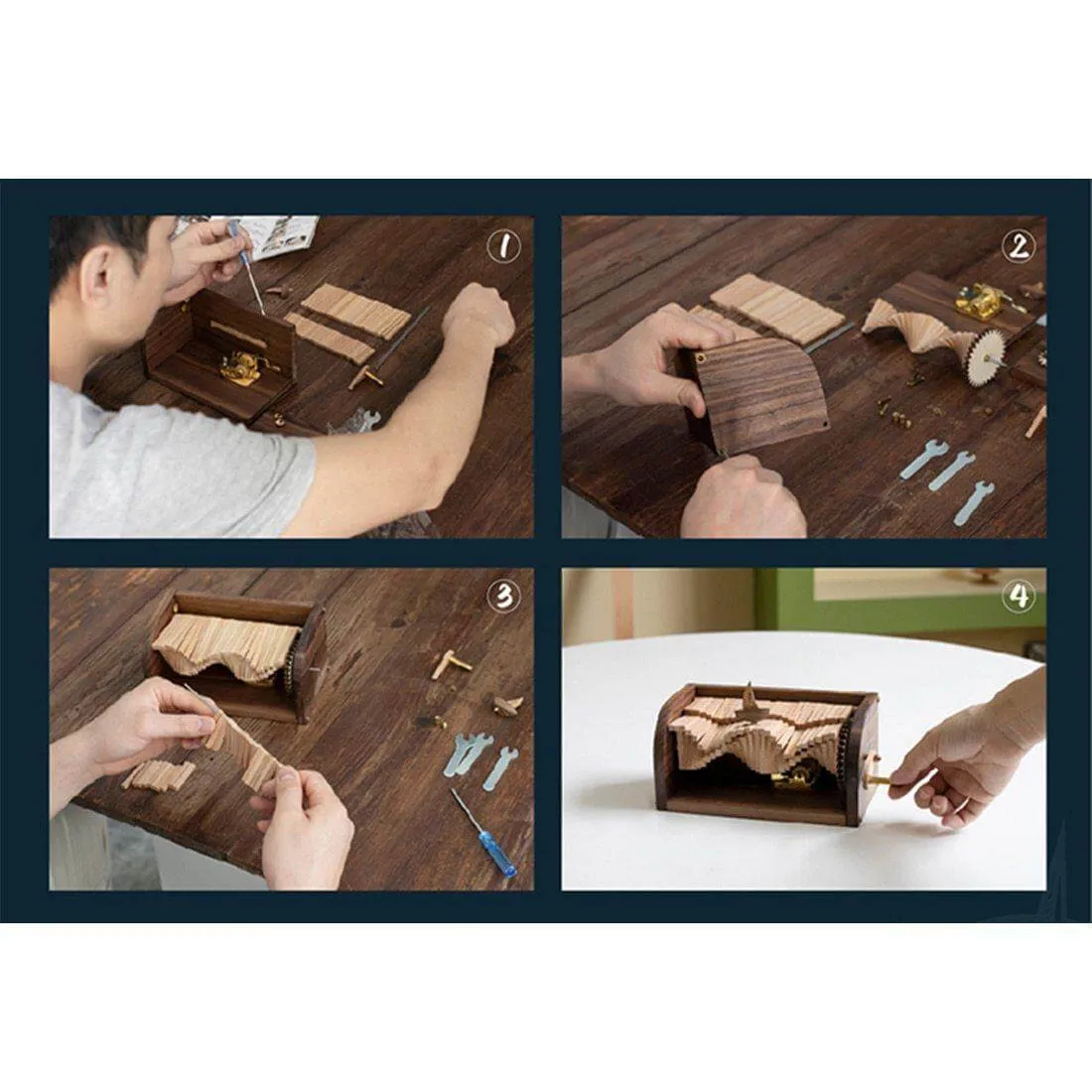 DIY Wooden Puzzle Model Music Box Kit