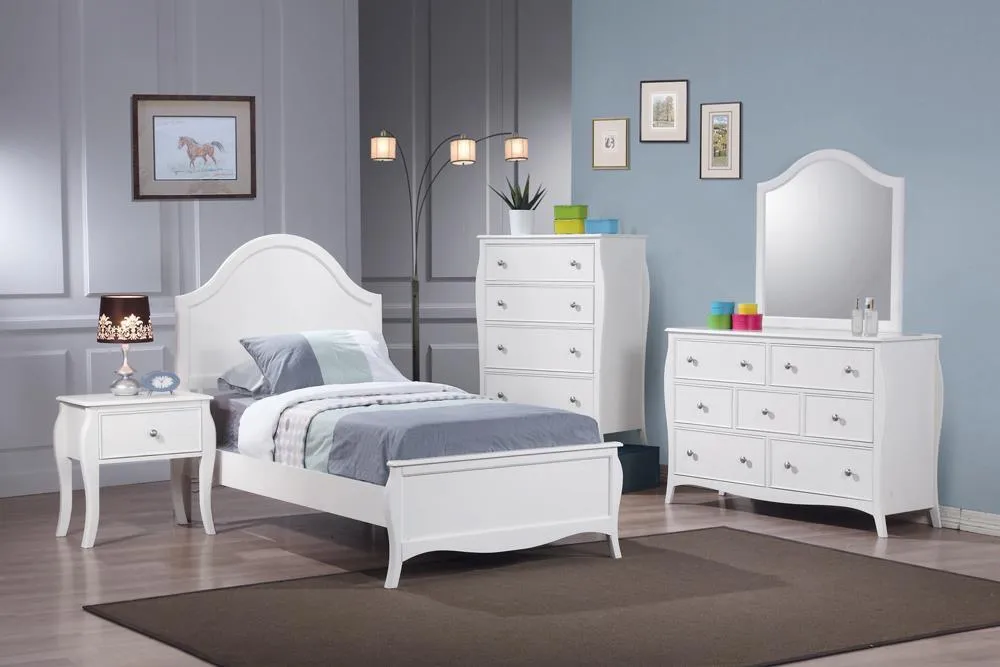 Dominique Twin Panel Bed Cream White