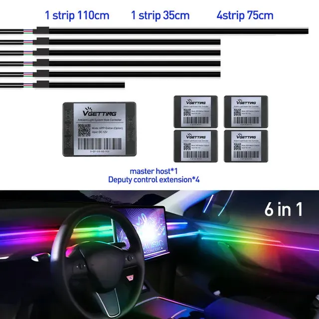 Full Color Streamer Car Ambient Lights