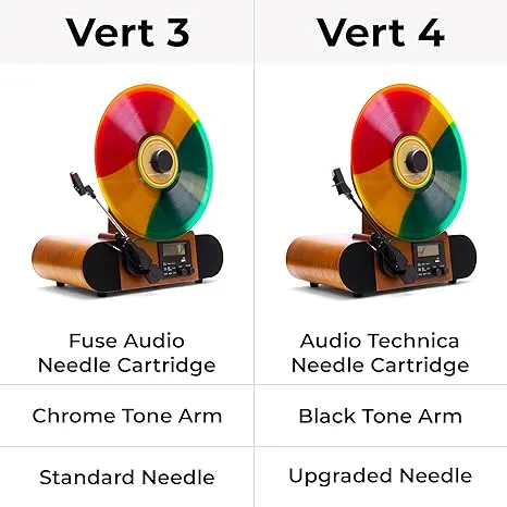 Enhanced Vertical Vinyl Record Player with AM/FM Radio, LCD Display, and Bluetooth Connectivity - Fuse Rad-Vert-4