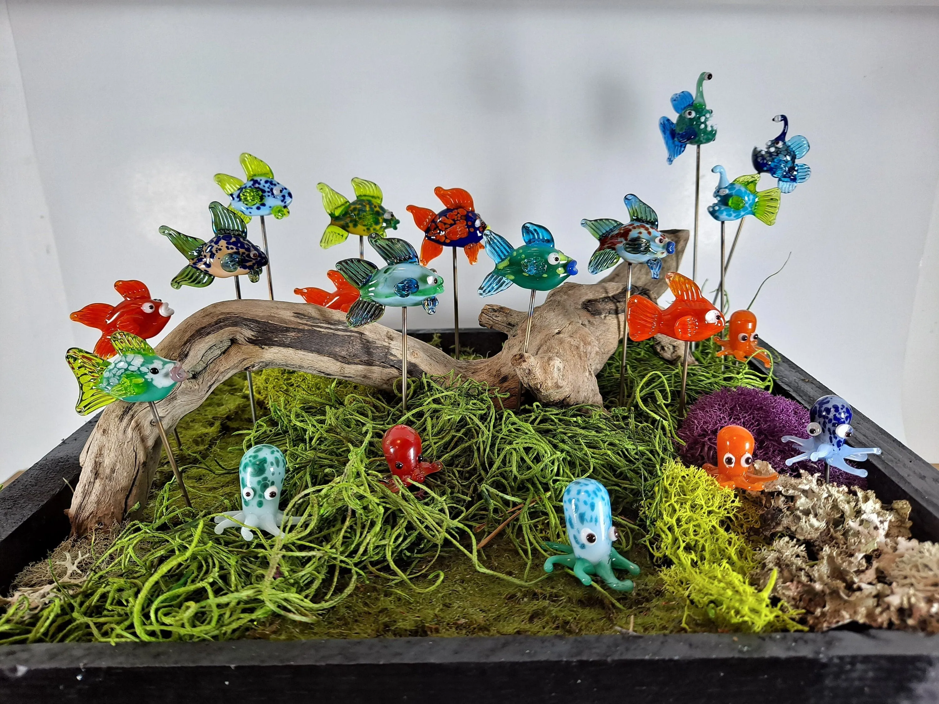 Glass Fish Plant Pals, House plant and Fairy Garden Decor