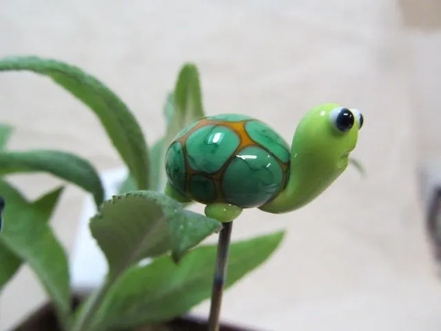 Glass Turtle Plant Pals, House plant and Fairy Garden Decor