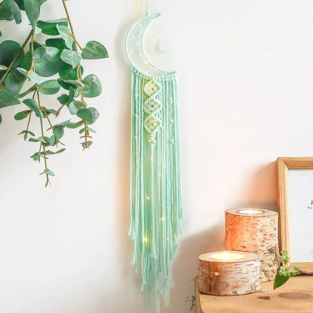 Green Pastel Moon Dreamcatcher