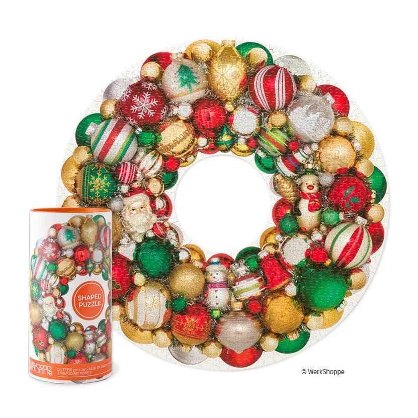 Holiday Ornament Wreath | 1,000 Piece Jigsaw Puzzle