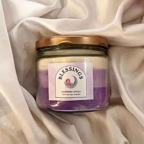 Khatte Meethe Desires Baby Shower Ombre Candle with Fragrance of Lavender Vanilla Perfect for Baby Shower Celebrations Home Decorative Candle Best for Gifting