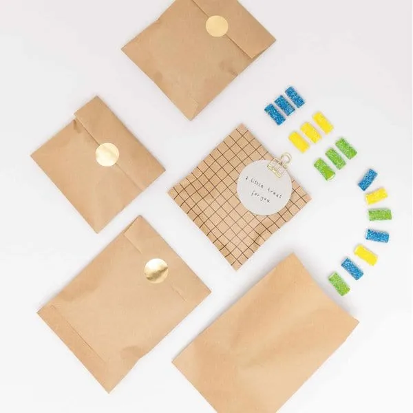 Kraft Paper Bags and Stickers Mix (24 bags)