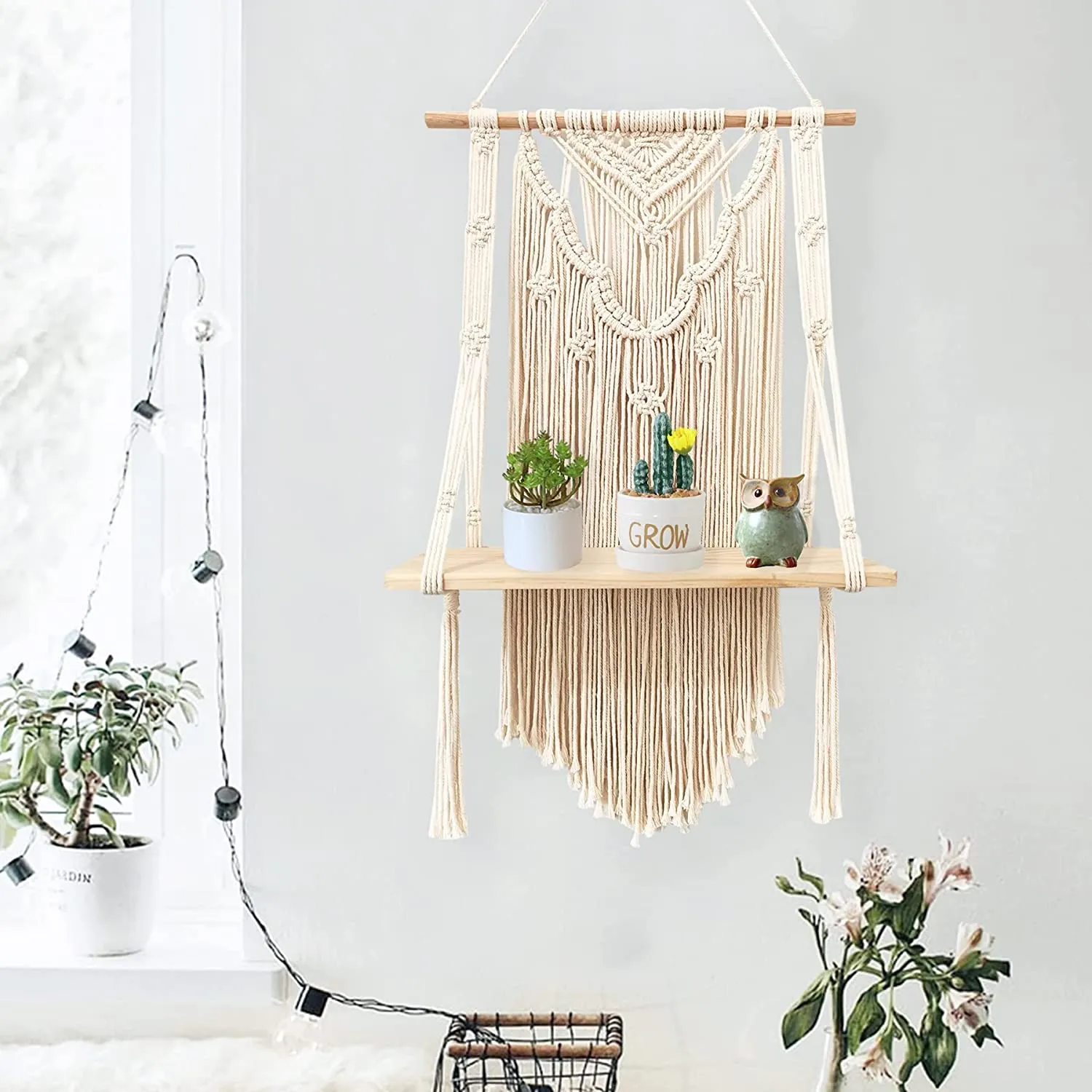 Macrame Wall Hanging Shelf