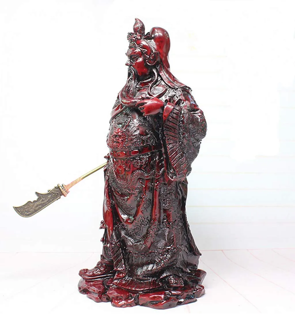 mkki Chinese Fengshui Warlord Hero Warrior/Guan Gong Statue/Guan Yu Statue/Desk Furnishing Articles/Fortune Protection Statue Collection