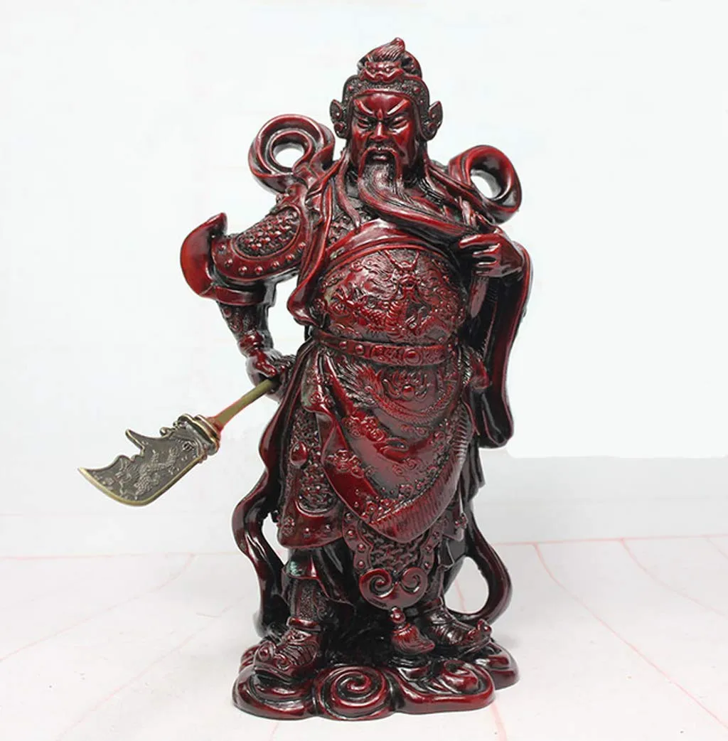 mkki Chinese Fengshui Warlord Hero Warrior/Guan Gong Statue/Guan Yu Statue/Desk Furnishing Articles/Fortune Protection Statue Collection