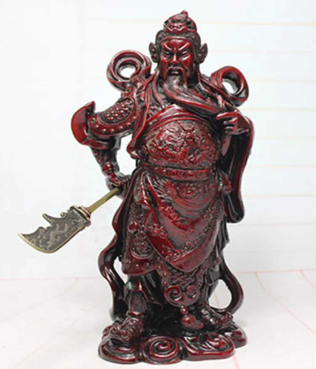 mkki Chinese Fengshui Warlord Hero Warrior/Guan Gong Statue/Guan Yu Statue/Desk Furnishing Articles/Fortune Protection Statue Collection