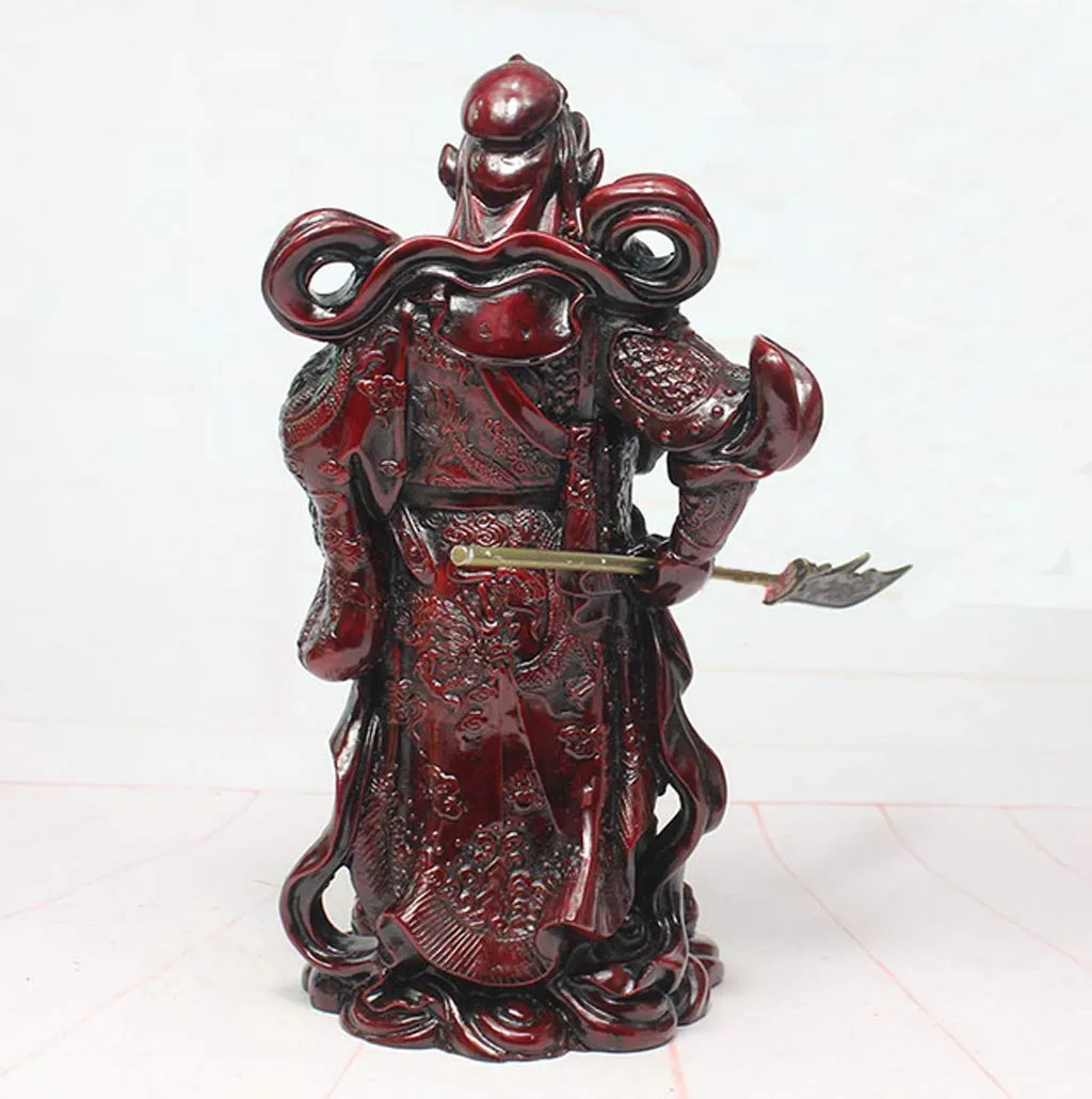 mkki Chinese Fengshui Warlord Hero Warrior/Guan Gong Statue/Guan Yu Statue/Desk Furnishing Articles/Fortune Protection Statue Collection