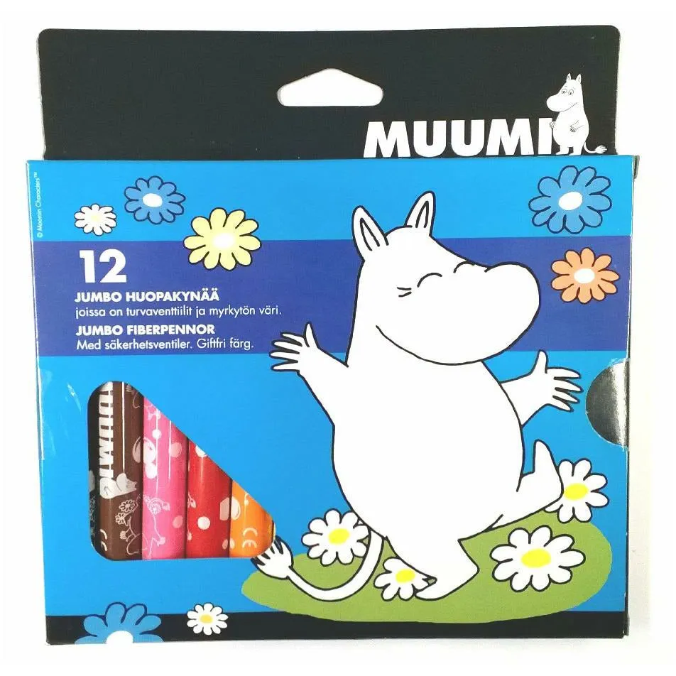 Moomin Jumbo Felt Pens 12-pcs - Anglo-Nordic