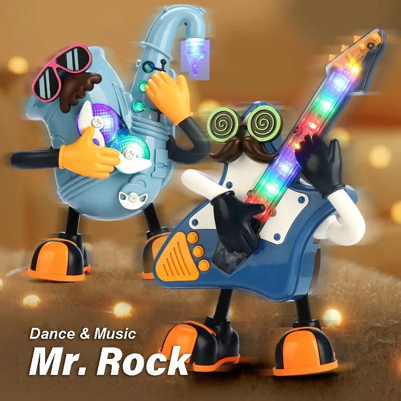 Mr. Rock Guitar Dancing with Lights and Music