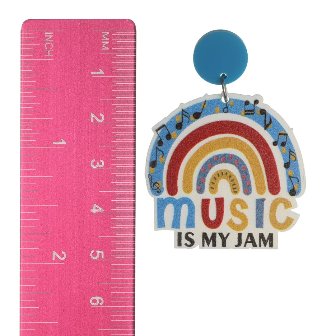 Music is My Jam Dangles Hypoallergenic Earrings for Sensitive Ears Made with Plastic Posts