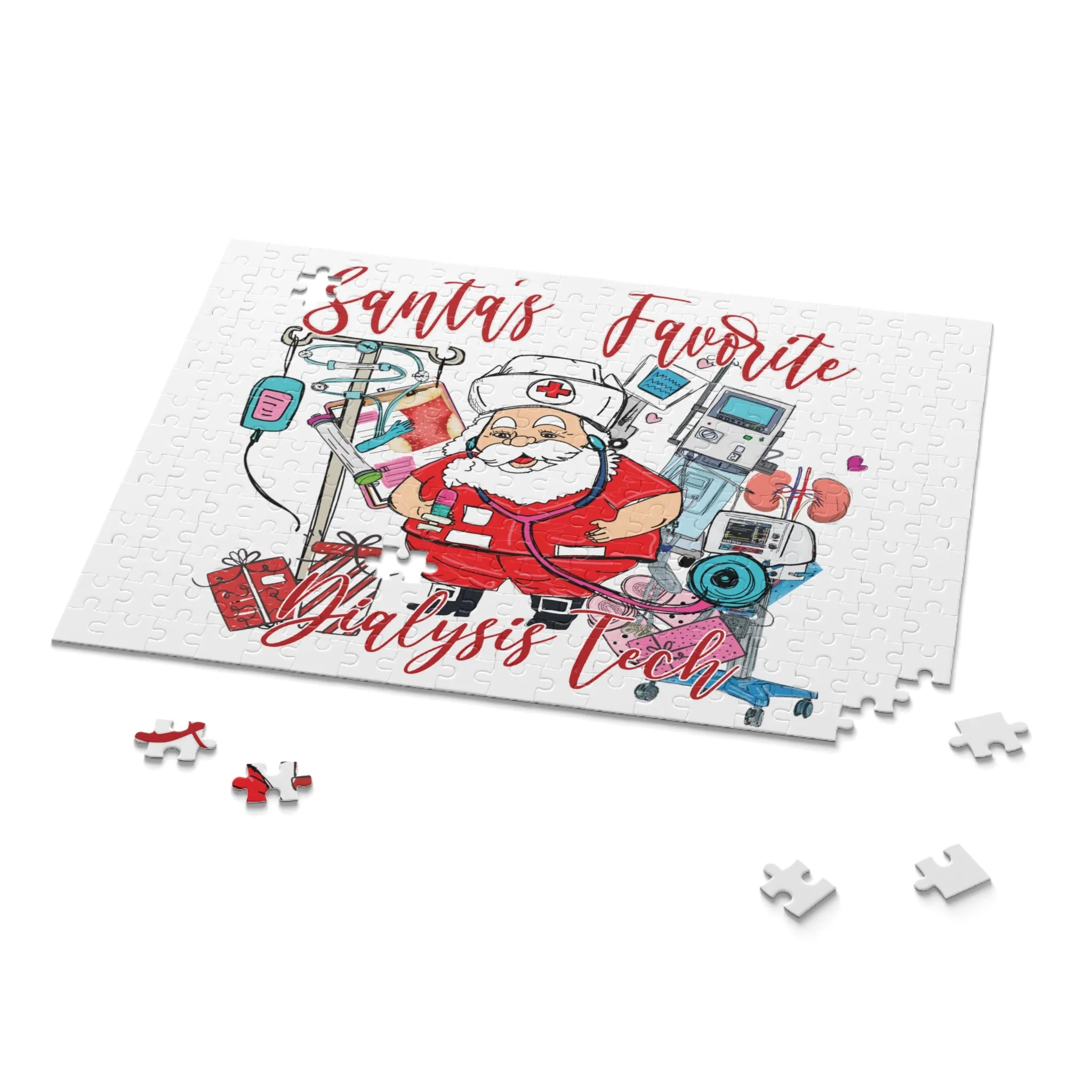 Personalised/Non-Personalised Puzzle, Santa's Favorite Dialysis Tech (120, 252, 500-Piece)