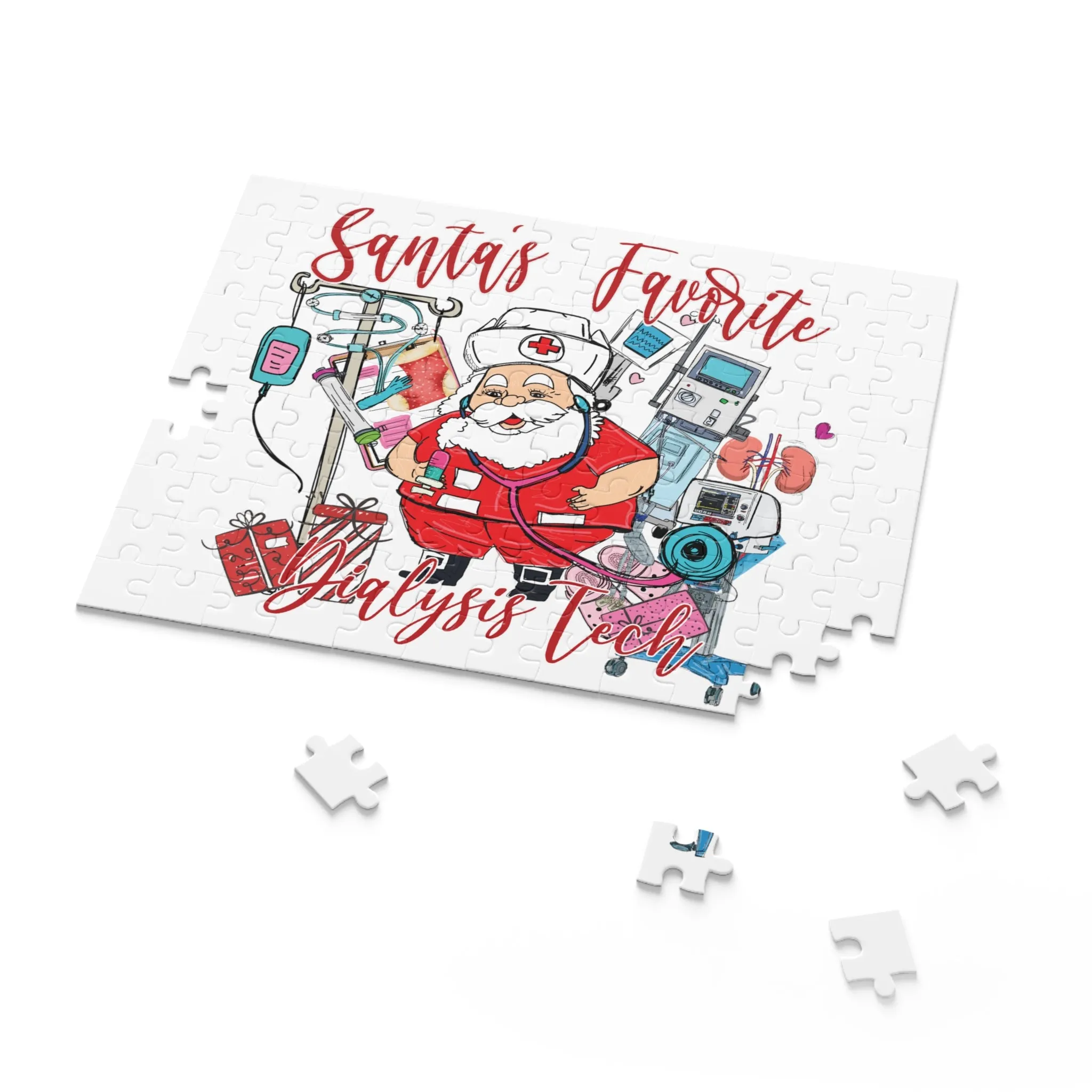 Personalised/Non-Personalised Puzzle, Santa's Favorite Dialysis Tech (120, 252, 500-Piece)