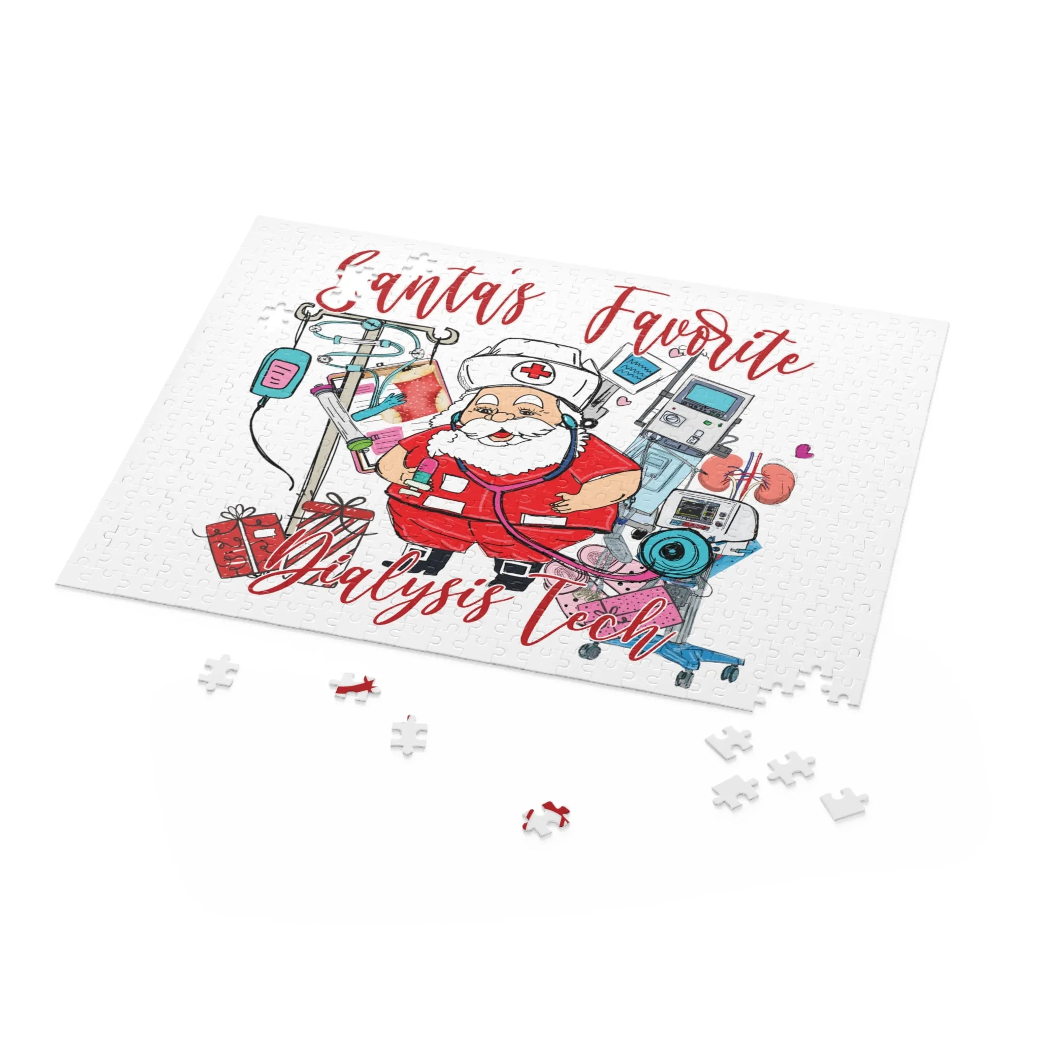 Personalised/Non-Personalised Puzzle, Santa's Favorite Dialysis Tech (120, 252, 500-Piece)