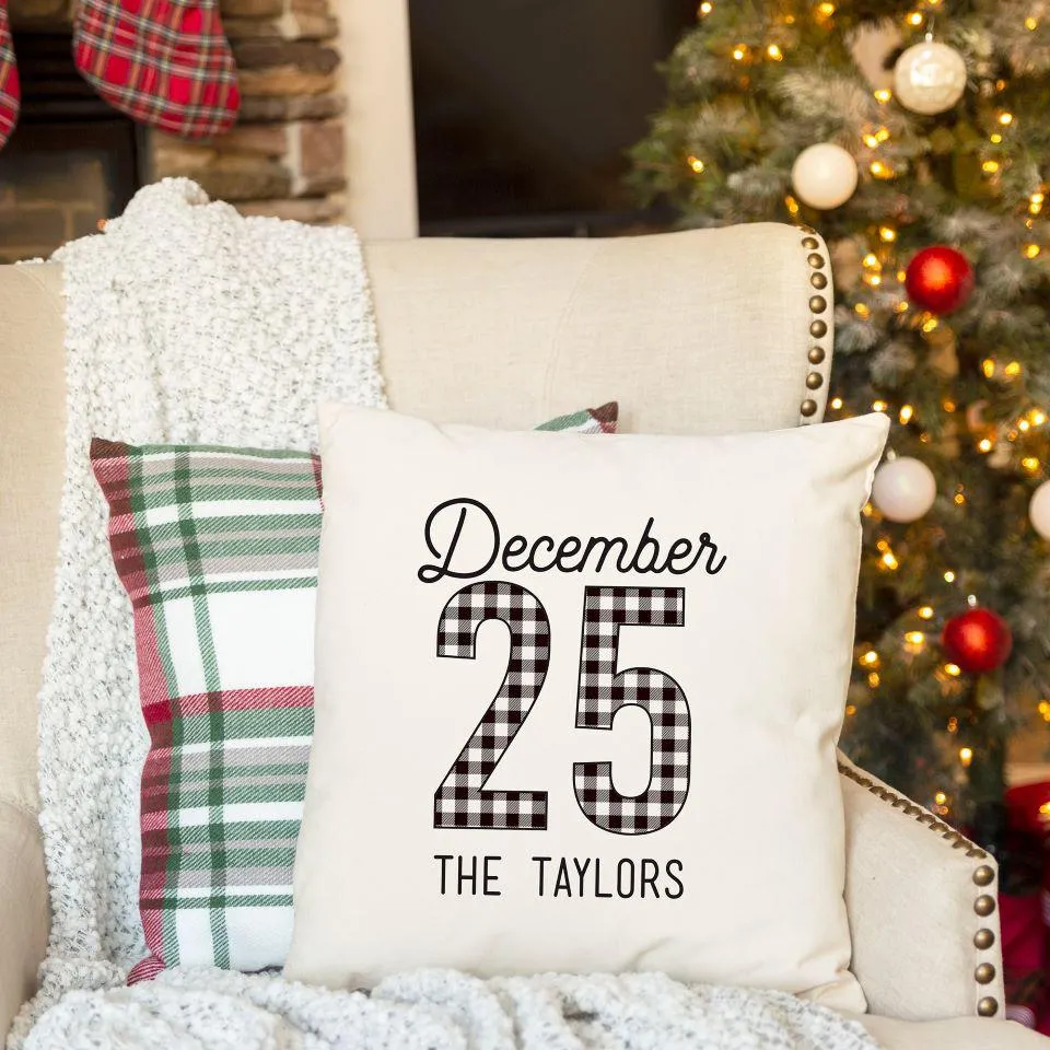 Personalized Farmhouse Christmas Throw Pillow Covers