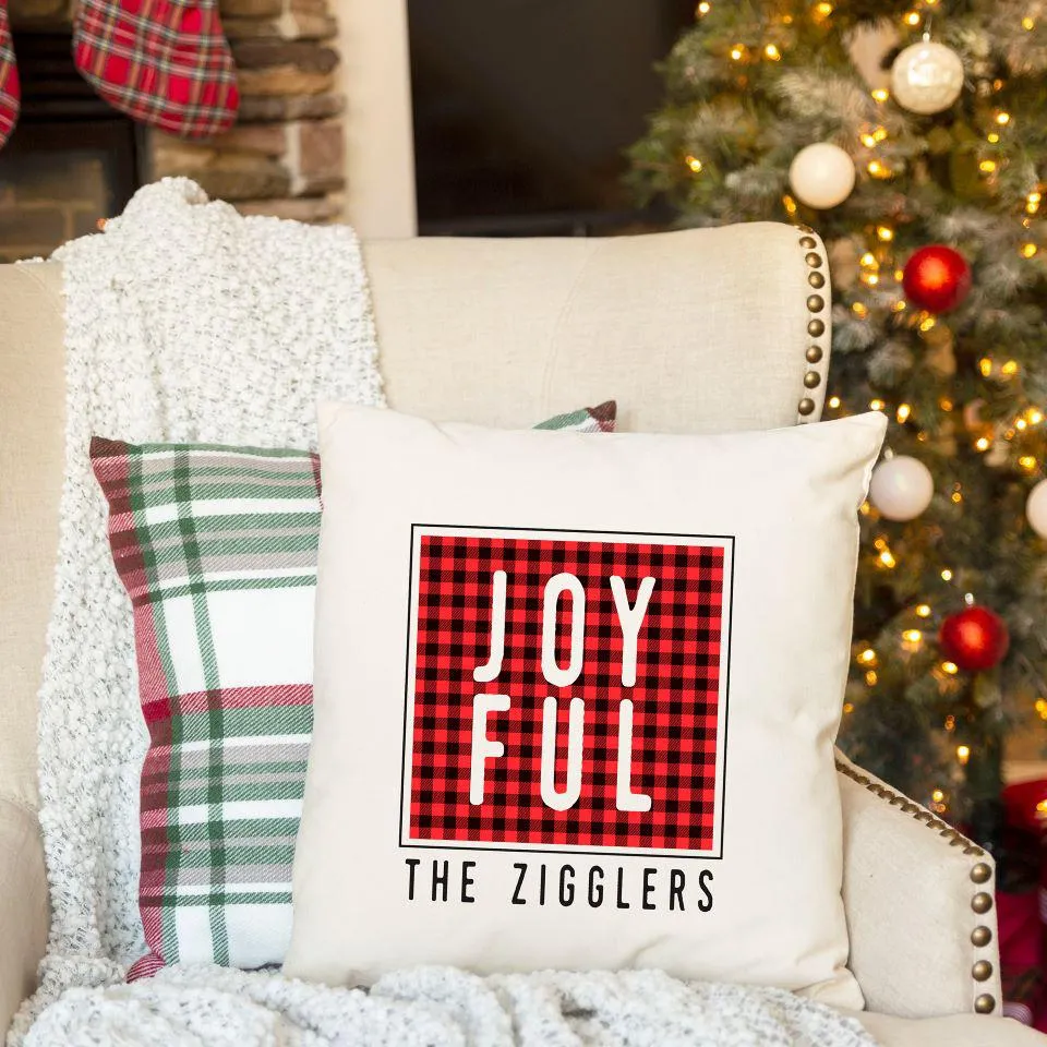 Personalized Farmhouse Christmas Throw Pillow Covers