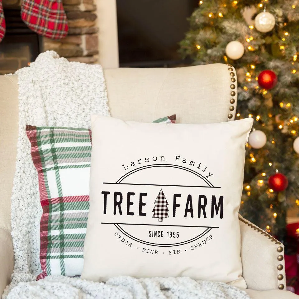 Personalized Farmhouse Christmas Throw Pillow Covers