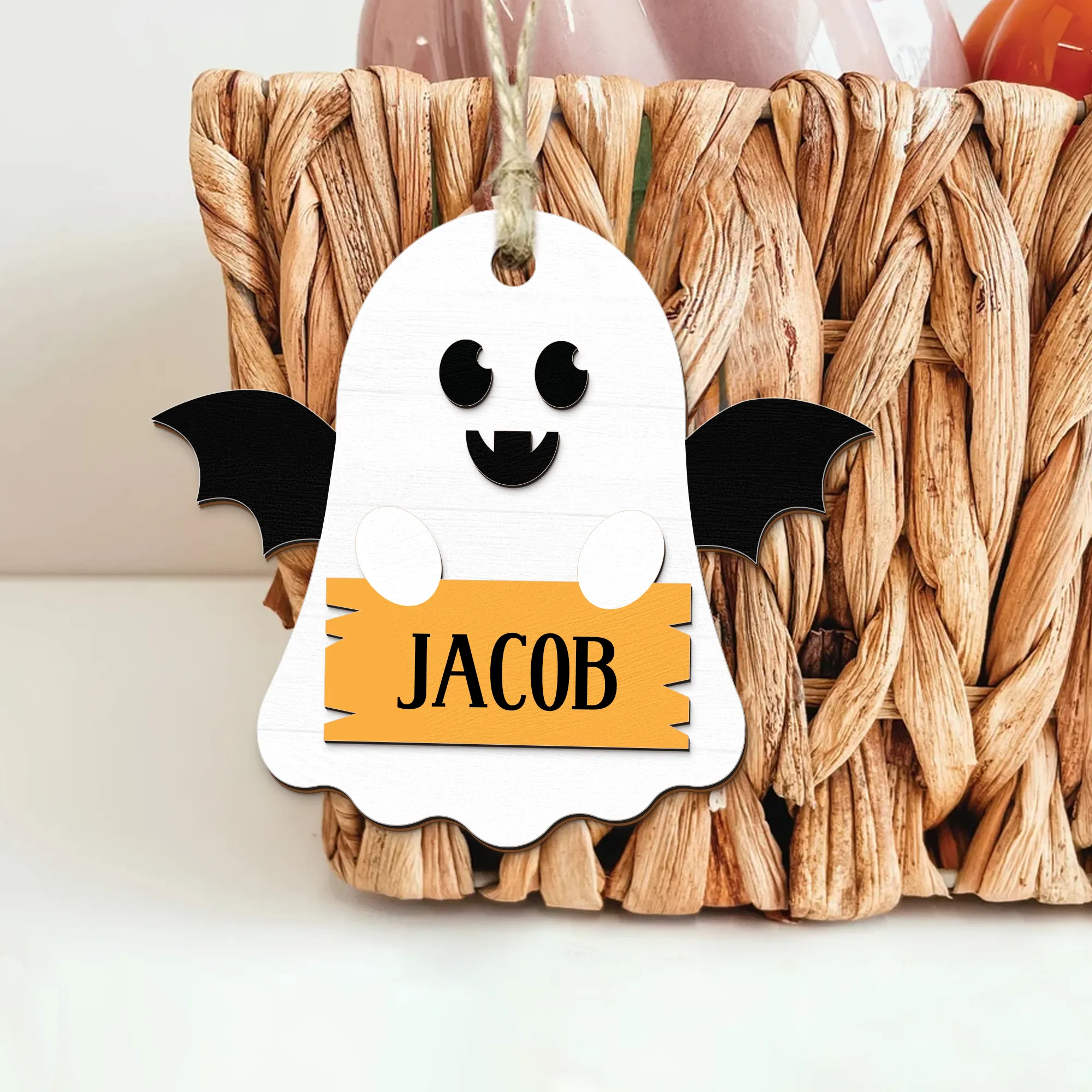 Personalized Halloween Tag,  Boo Bag Tags, Custom Halloween Gifts, Custom Acrylic Name Tags, Custom Boo Basket HX13