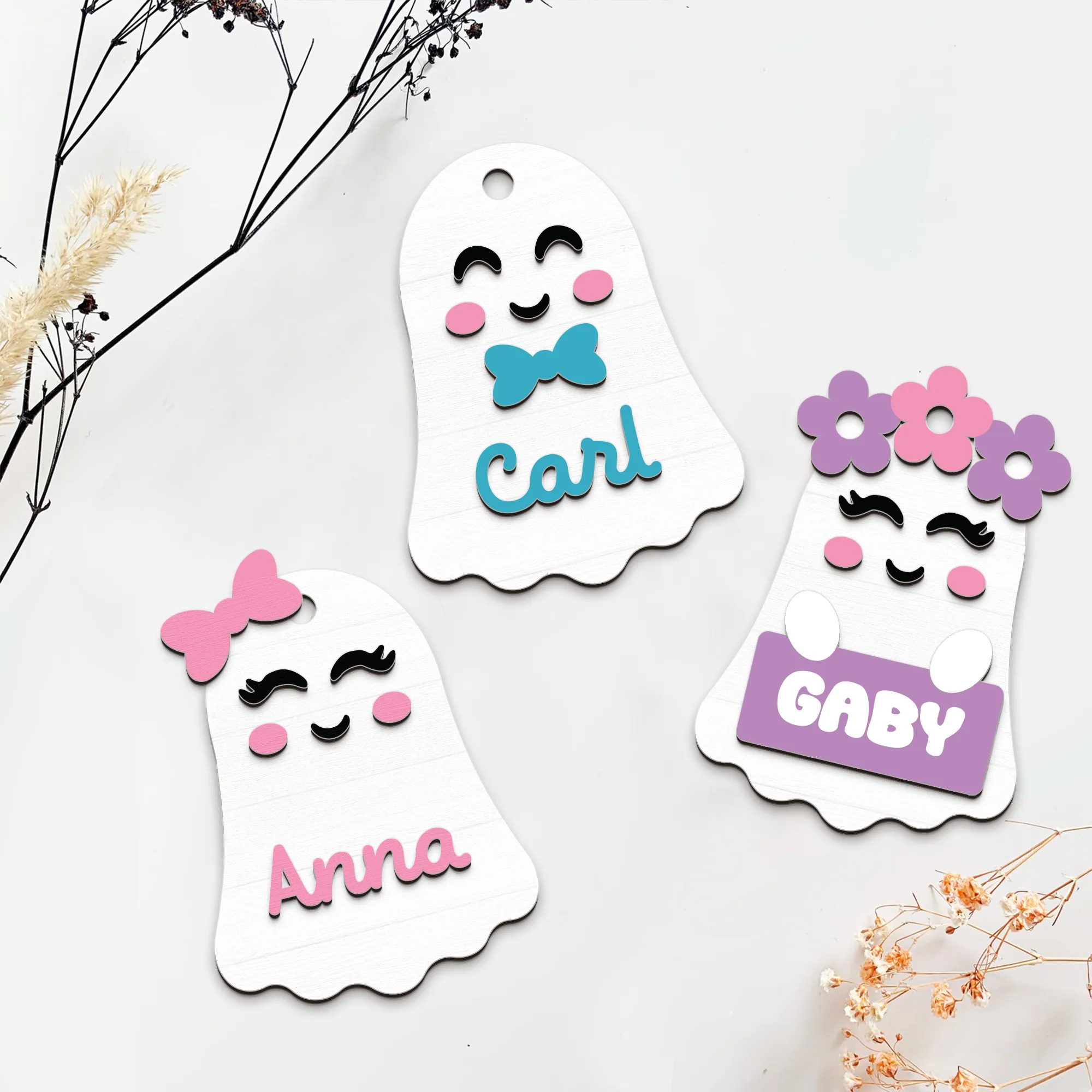 Personalized Halloween Tag,  Boo Bag Tags, Custom Halloween Gifts, Custom Acrylic Name Tags, Custom Boo Basket HX13