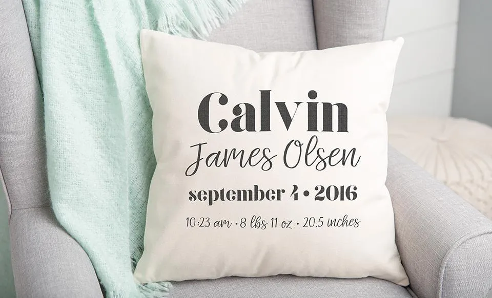 Personalized Welcome Baby Throw Pillow Covers