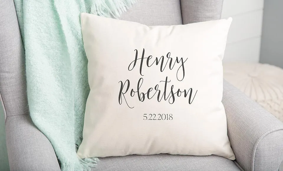 Personalized Welcome Baby Throw Pillow Covers