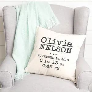 Personalized Welcome Baby Throw Pillow Covers