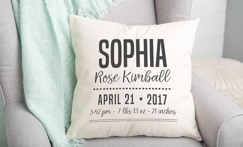 Personalized Welcome Baby Throw Pillow Covers