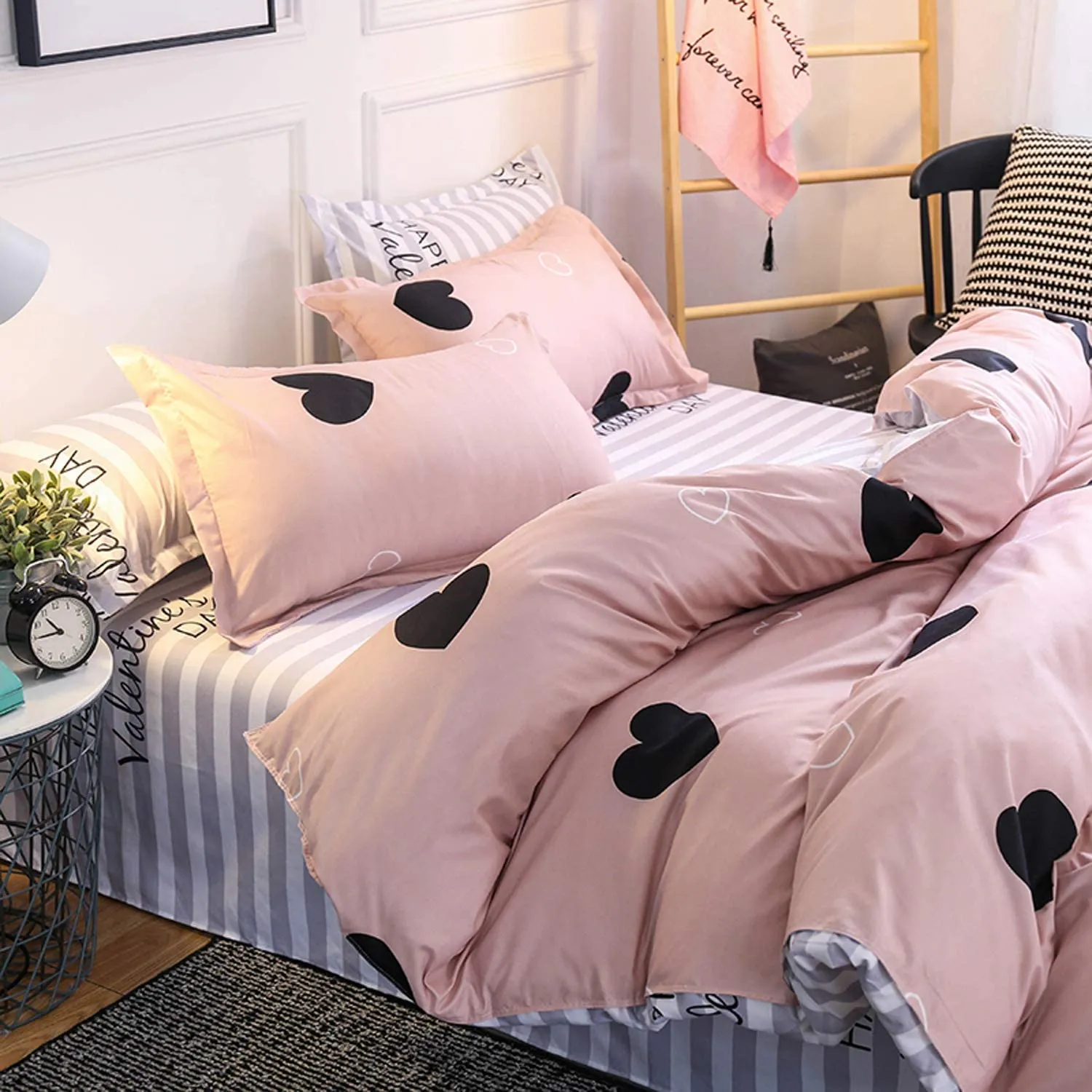 Pink Heart Bed Set