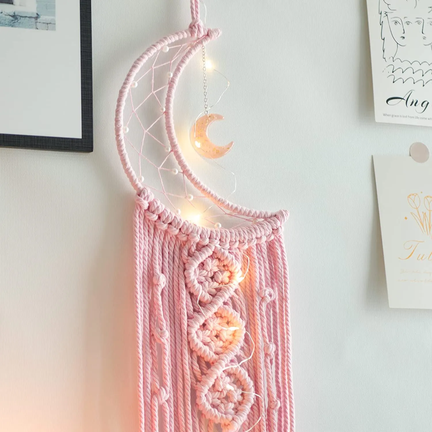 Pink Pastel Moon Dreamcatcher