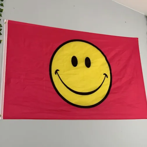 Pink Smiley Face Flag