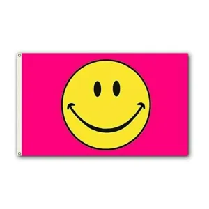 Pink Smiley Face Flag