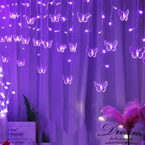 Purple Fairy Butterfly String Lights