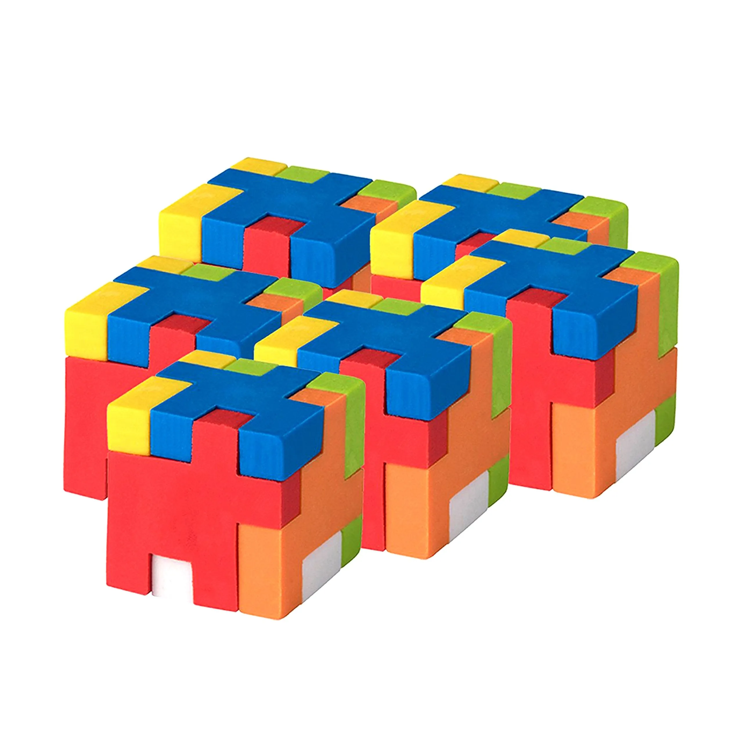 Puzzle Erasers - Individually Wrapped Goody Bag Party Favor And Stocking Stuffers Pencil Eraser - 6 Balls And 6 Cubes